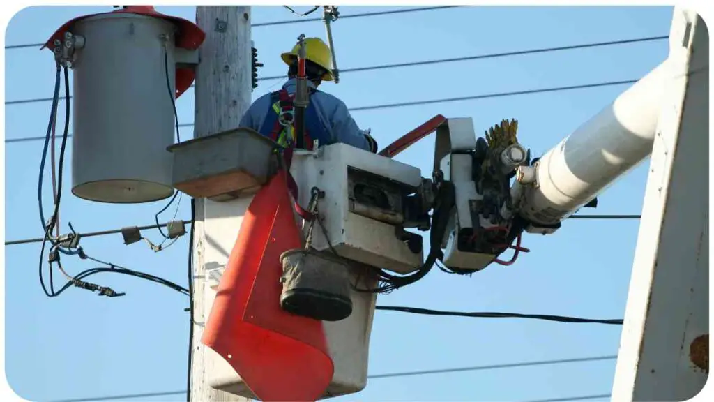 a person working on a power pole