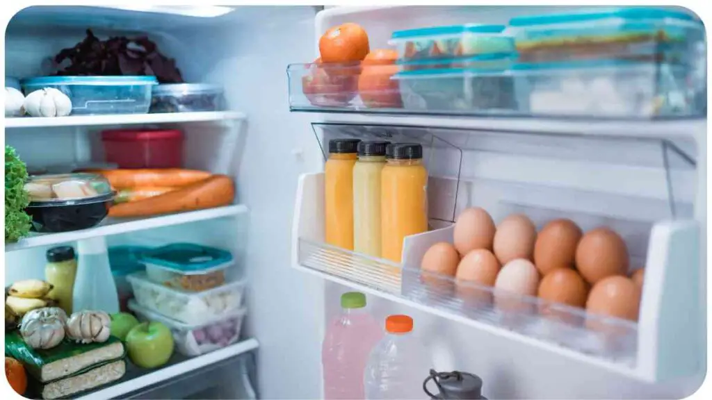 an open refrigerator with food in it