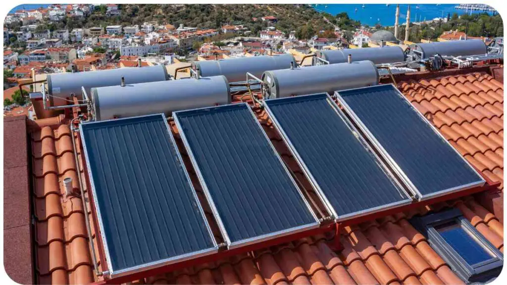 solar water heaters on the roof of a building