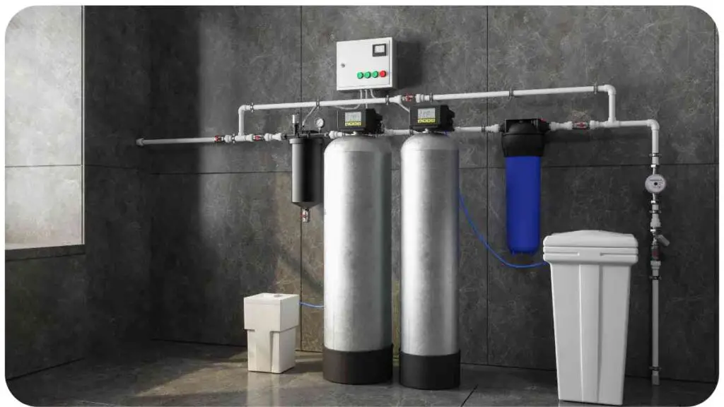 a water softener is shown in a room