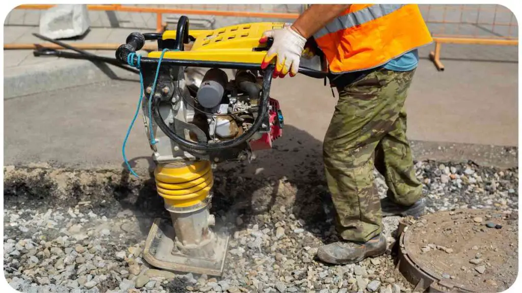 a construction worker using an excavator to dig a hole.