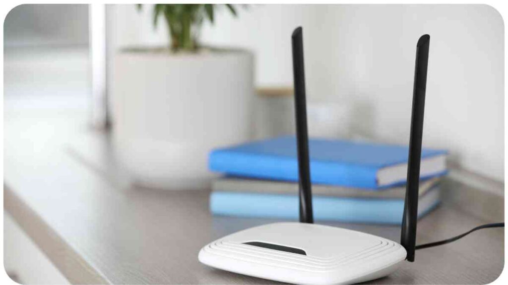 a wireless router sitting on top of a table